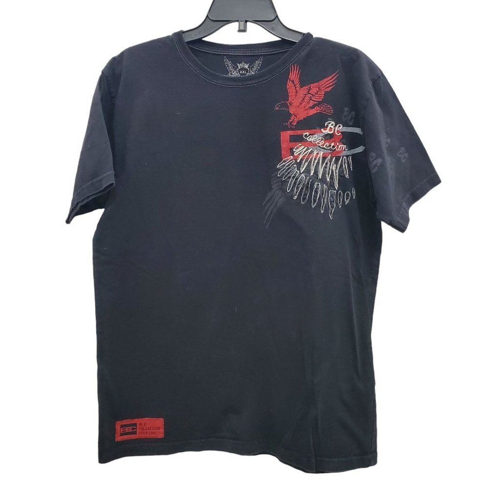 B.C‎ Collection Men's Big & Tall Black Embroidered Stitch Graphic Tee Size XXL